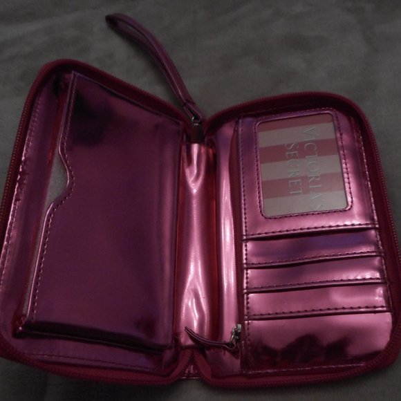 NEW Pink Metallic Victoria Secret Wristlet - Picture 2 of 3